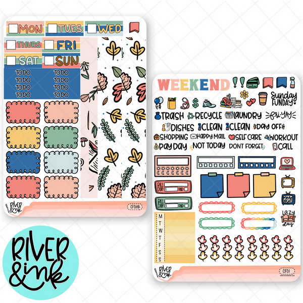 Cozy Fall Day | Hobonichi Cousin l Planner Stickers Kit