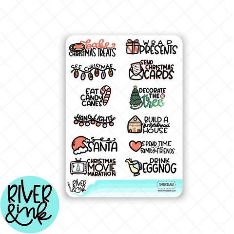 Christmas Bucket List | Hand Lettered Planner Stickers