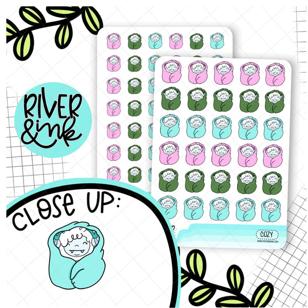 Cozy Ygritte Yeti Planner Character | Hand Drawn Planner Stickers