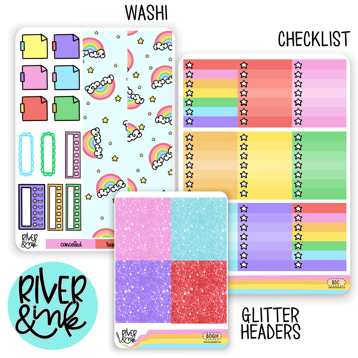Chase The Rainbow | Weekly Vertical Planner Stickers Kit Add Ons ...