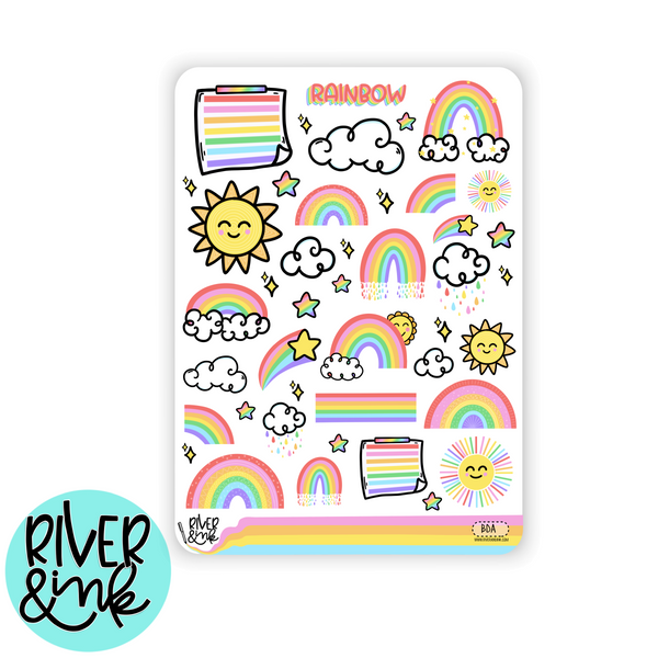 Chase The Rainbow | Vertical Stickers Kit Planner Stickers