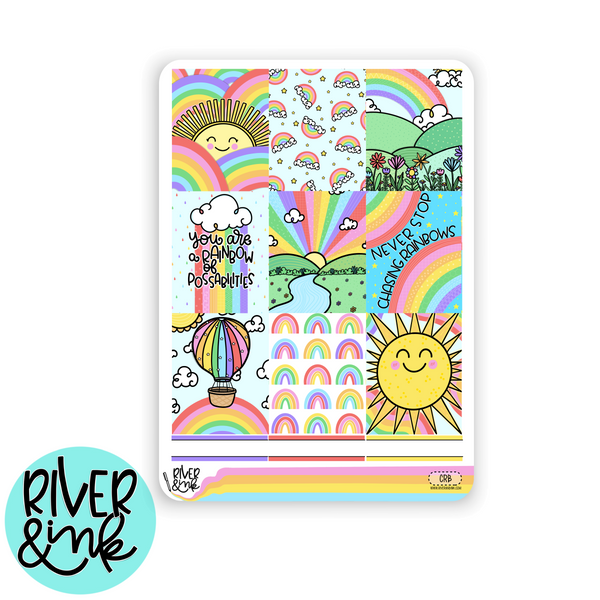 Chase The Rainbow | Vertical Stickers Kit Planner Stickers