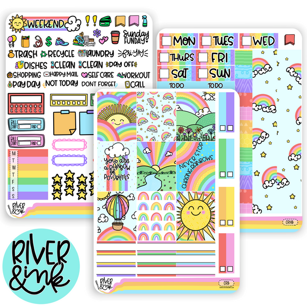 Chase The Rainbow | Hobonichi Cousin l Planner Stickers Kit