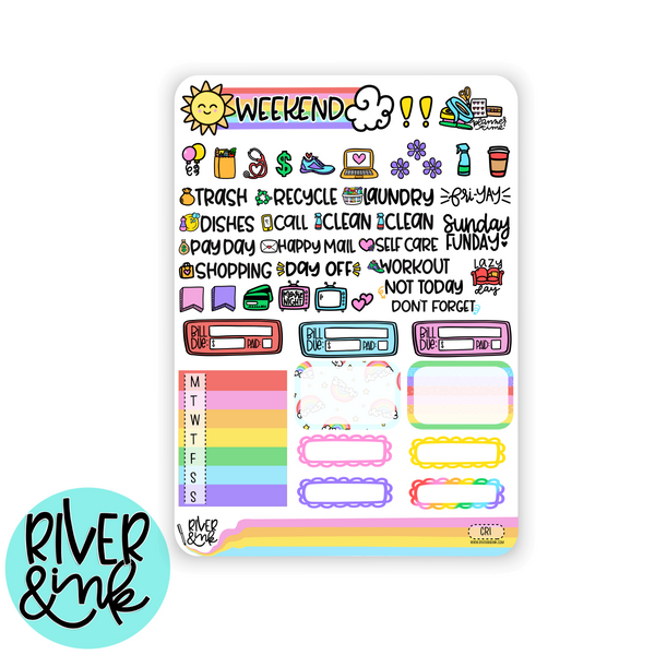 Chase The Rainbow | Vertical Stickers Kit Planner Stickers