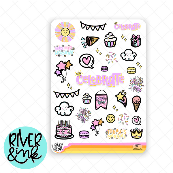 Celebrate Today | Weekly Vertical Planner Stickers Kit