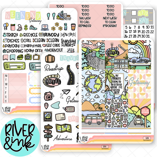 Getaway | Weekly Vertical Planner Stickers Kit