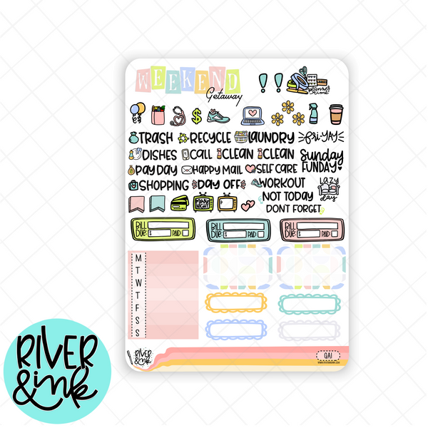 Getaway | Weekly Vertical Planner Stickers Kit