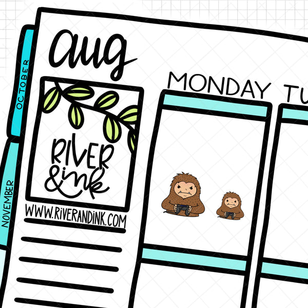 Gamer Biggie Sass Planner Character | Hand Drawn Planner Stickers