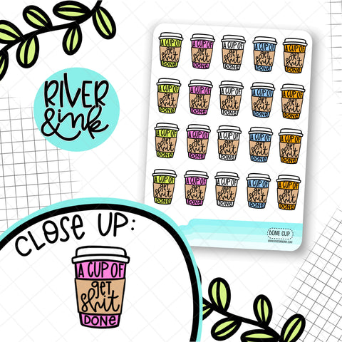 Cup of Get Shit Done | Hand Drawn Planner Stickers