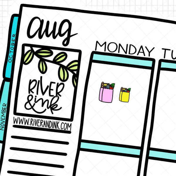 Rainbow Grocery Bag Icons | Planner Stickers
