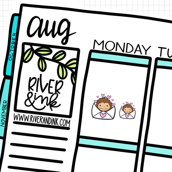 Happy Mail Biggie Sass Planner Characters|  Hand Drawn Planner Stickers