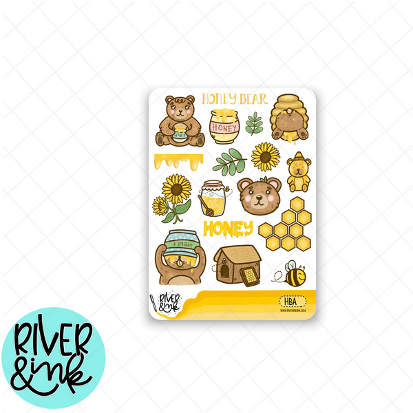 Honey Bear | Weekly Vertical Planner Stickers Kit