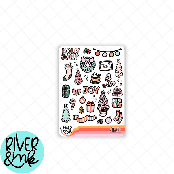 Holly Jolly Christmas | Weekly Vertical Planner Stickers Kit