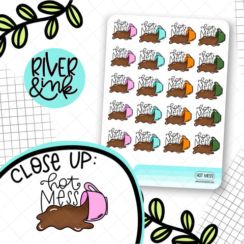 Hot Mess Cups | Hand Drawn Planner Stickers