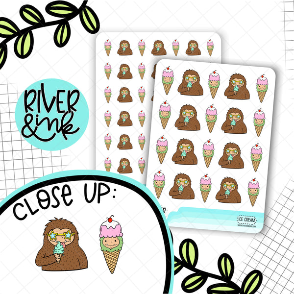 Ice Cream Biggie Sass Planner Character | Planner Stickers