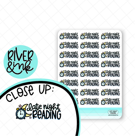 Late Night Reading | Hand Lettered Planner Stickers