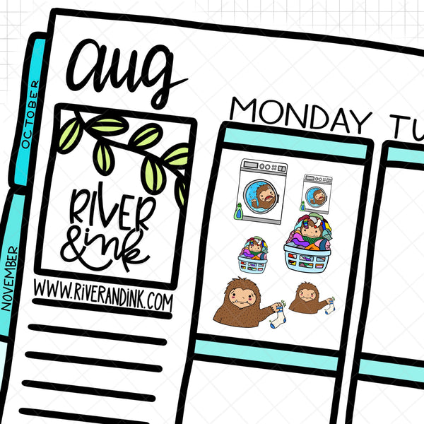 Laundry Biggie Sass Planner Character | Hand Drawn Planner Stickers