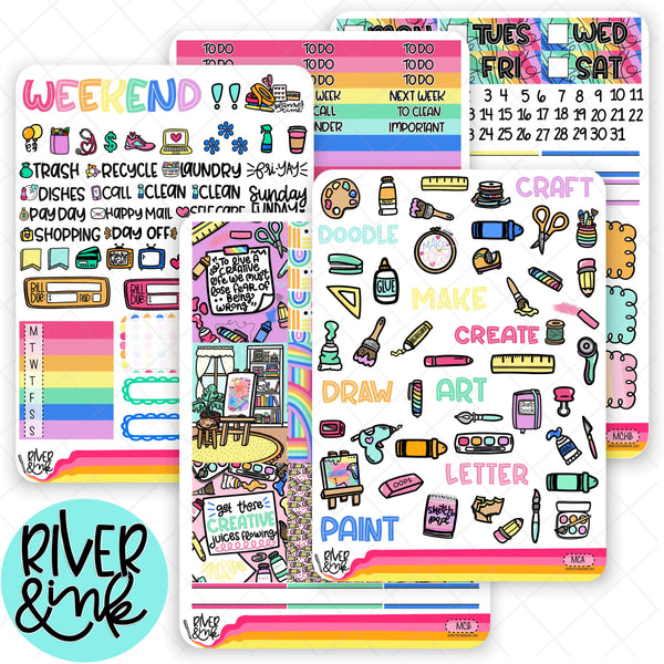 Make and Create| Weekly Vertical Planner Stickers Kit