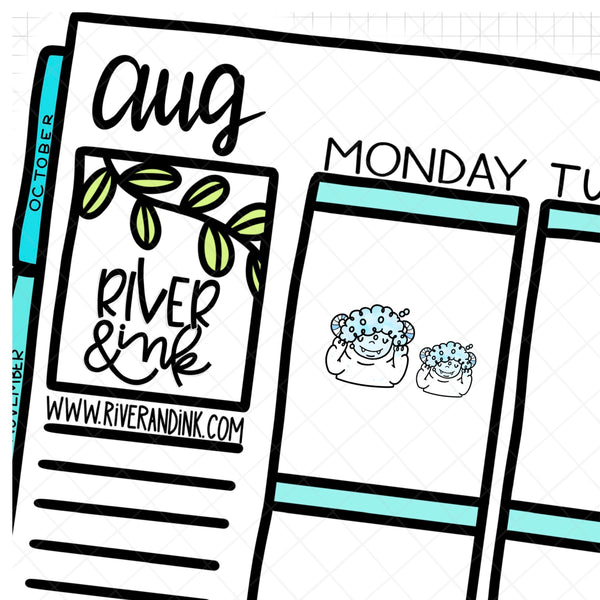 Washi Hair Ygritte Yeti Planner Character | Hand Drawn Planner Stickers