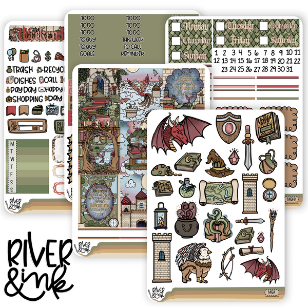 Magical Quest Fantasy Book | Vertical Stickers Kit Planner Stickers