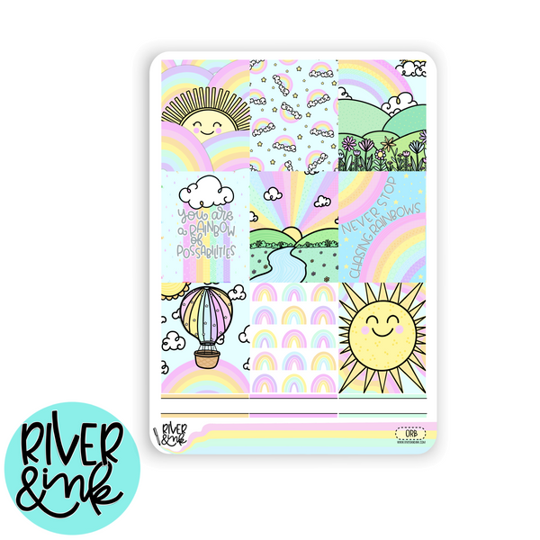 Over The Rainbow | Vertical Stickers Kit Planner Stickers