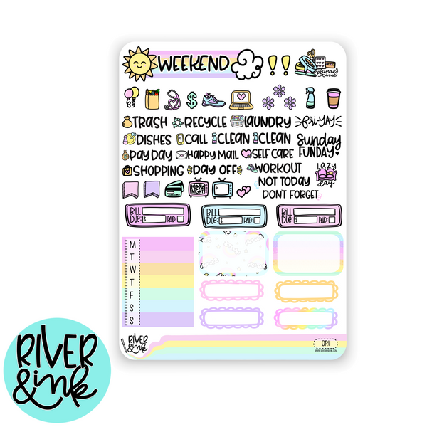 Over The Rainbow | Vertical Stickers Kit Planner Stickers