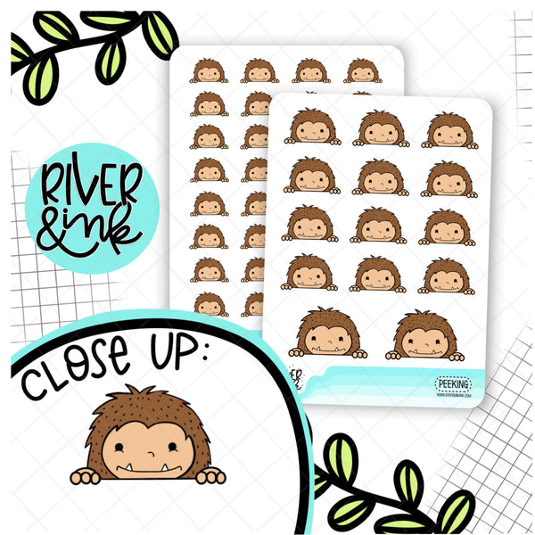 Peeking Biggie Sass Planner Character | Hand Drawn Planner Stickers