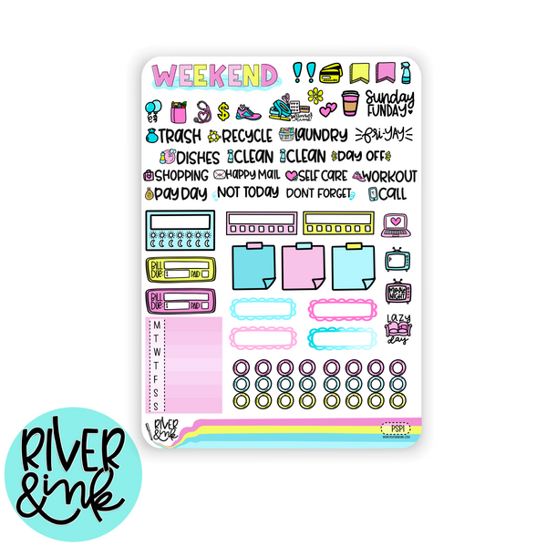 Poolside Paradise | Hobonichi Cousin l Planner Stickers Kit
