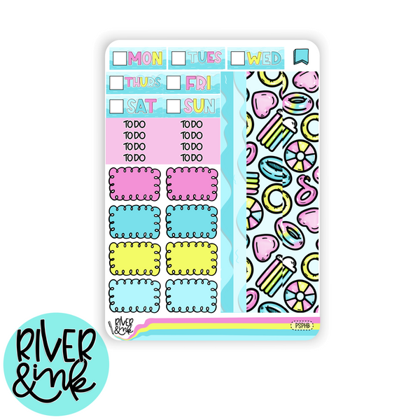 Poolside Paradise | Hobonichi Cousin l Planner Stickers Kit