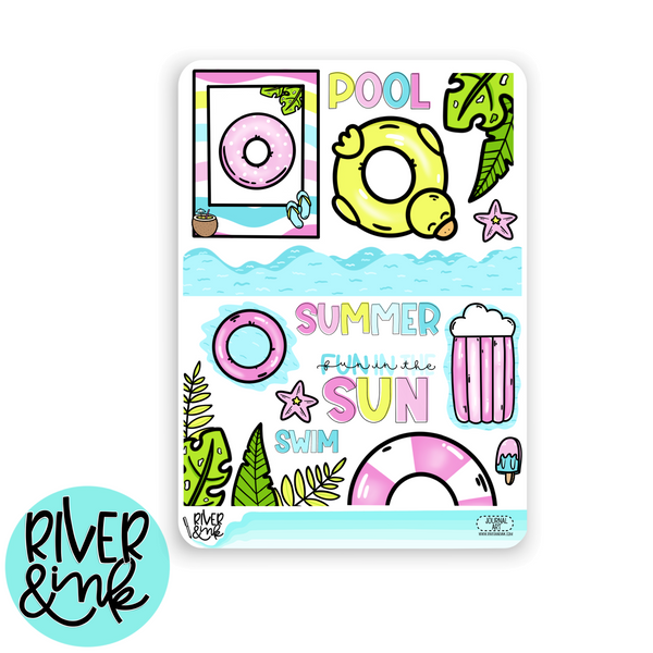 Poolside Paradise | Journaling Stickers Kit