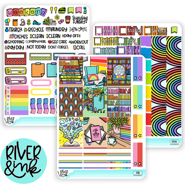 Reading Rainbow | Hobonichi Cousin l Planner Stickers Kit
