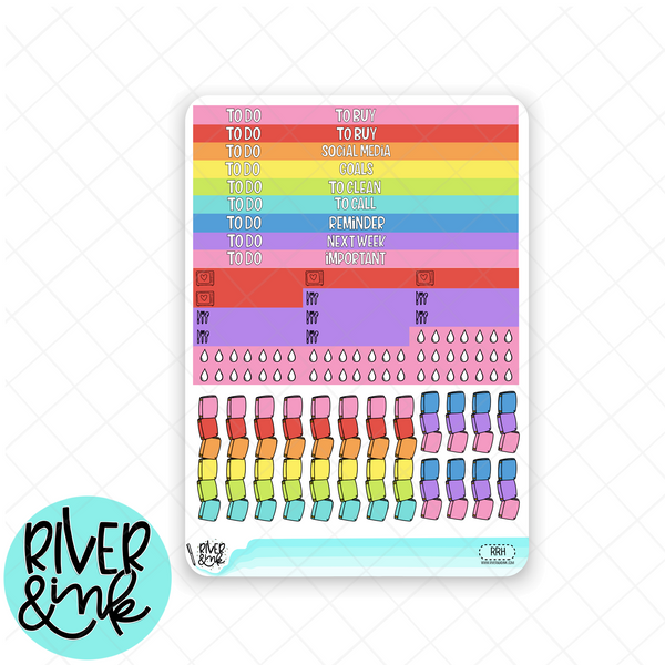 Reading Rainbow| Weekly Vertical Planner Stickers Kit