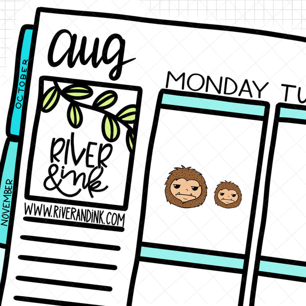 Sassmojis 2 Biggie Sass Planner Characters | Hand Drawn Planner Stickers
