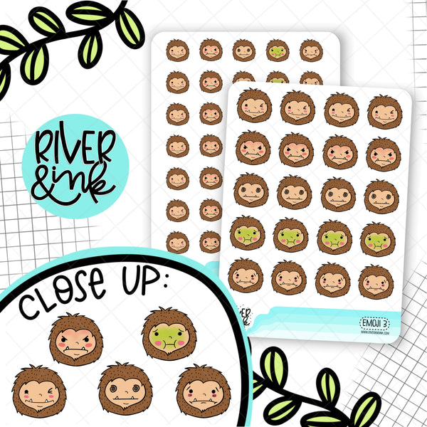 Sassmojis 3 Biggie Sass Planner Characters | Hand Drawn Planner Stickers