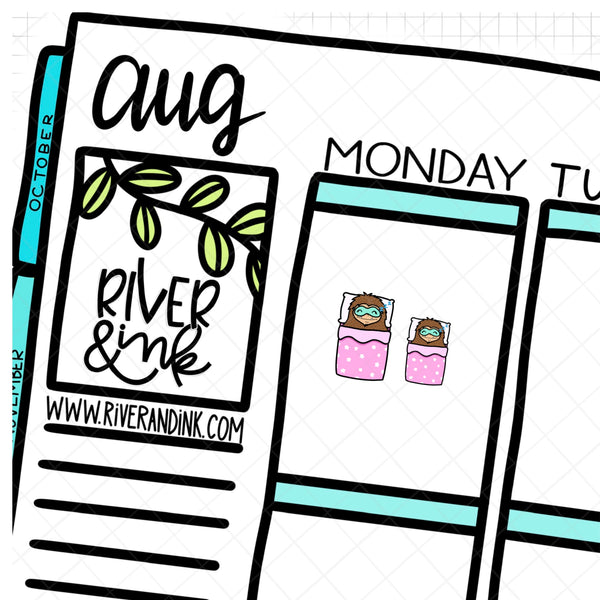 Sleeping Biggie Sass Planner Character | Hand Drawn Planner Stickers