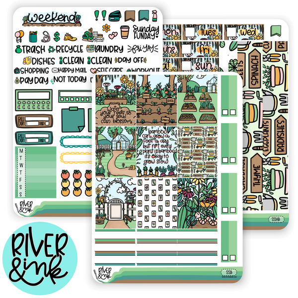 Seeds and Soil Gardening | Hobonichi Cousin l Planner Stickers Kit