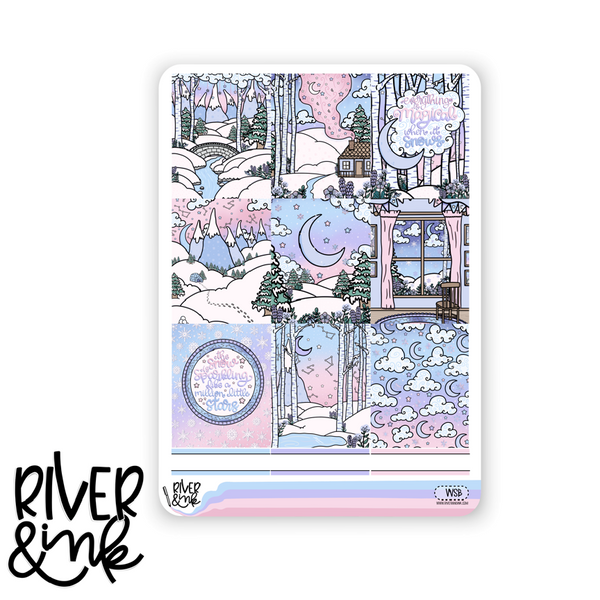 Winter Skies | Vertical Stickers Kit Planner Stickers