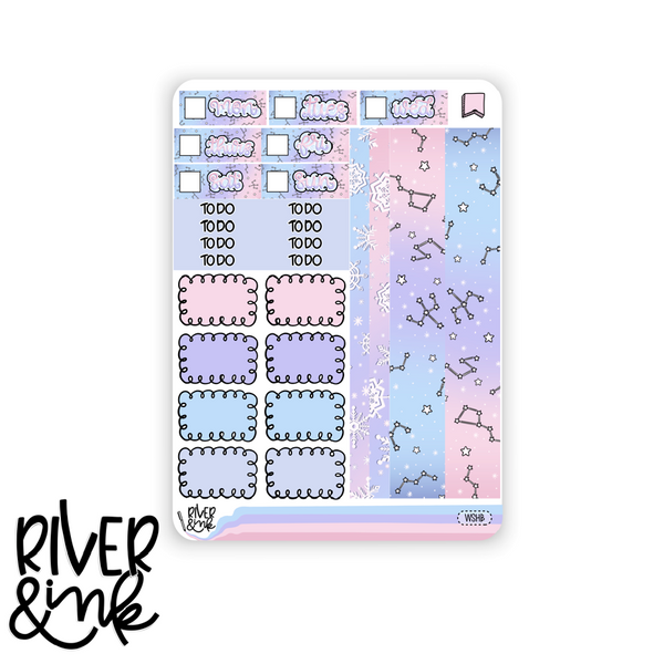Winter Skies | Hobonichi Cousin l Planner Stickers Kit