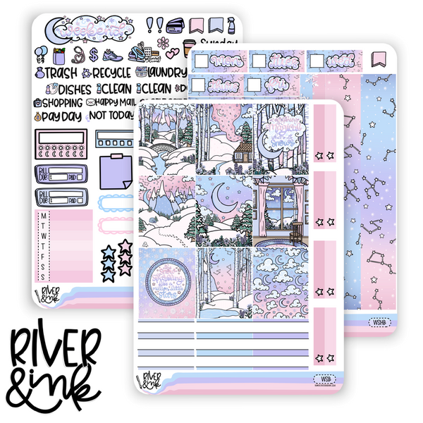 Winter Skies | Hobonichi Cousin l Planner Stickers Kit