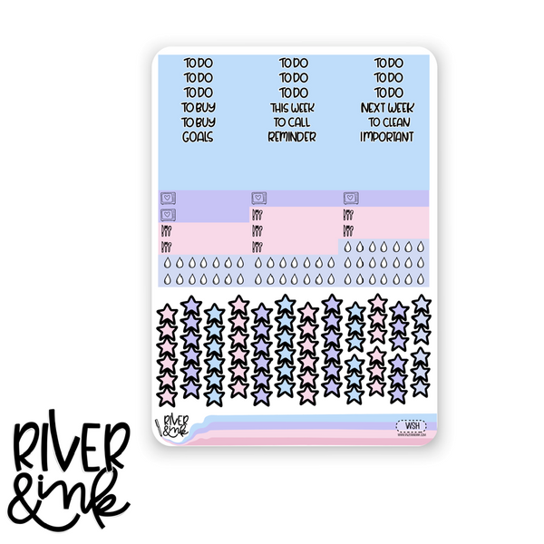 Winter Skies | Vertical Stickers Kit Planner Stickers