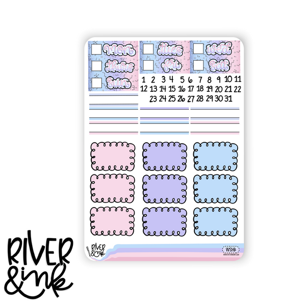 Winter Skies | Vertical Stickers Kit Planner Stickers
