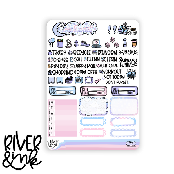 Winter Skies | Vertical Stickers Kit Planner Stickers