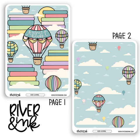 2024 August Reading Tracker Book Journaling Full Sheet | Hand Drawn Planner Stickers