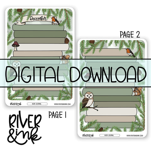 *DIGITAL* 2025 December Tracker Book Journaling Full Sheet | Hand Drawn Planner Stickers