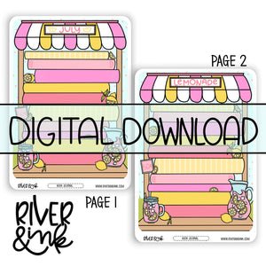 *DIGITAL* 2025 July Tracker Book Journaling Full Sheet | Hand Drawn Planner Stickers