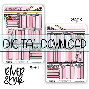 *DIGITAL* 2025 May Tracker Book Journaling Full Sheet | Hand Drawn Planner Stickers