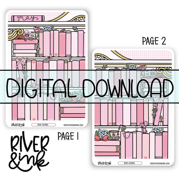 *DIGITAL* 2025 May Tracker Book Journaling Full Sheet | Hand Drawn Planner Stickers