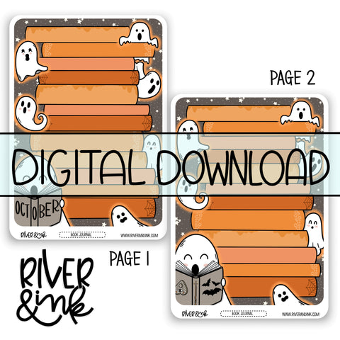 *DIGITAL* 2025 October Tracker Book Journaling Full Sheet | Hand Drawn Planner Stickers