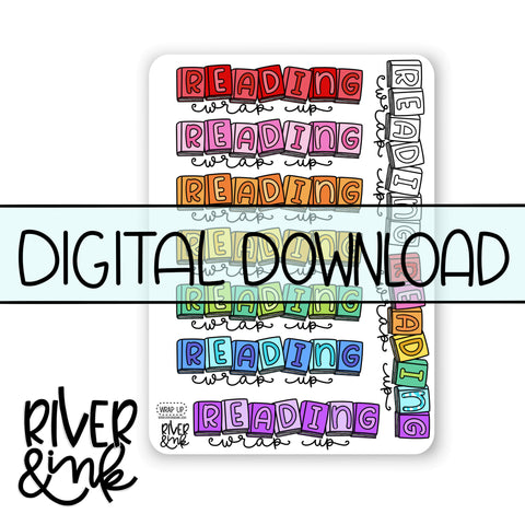 *DIGITAL* 2025 Reading Wrap Up Headers Book Journaling Full Sheet | Hand Drawn Planner Stickers