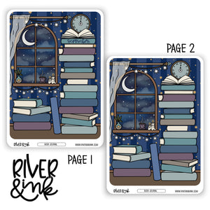 2025 September Reading Tracker Book Journaling Full Sheet | Hand Drawn Planner Stickers